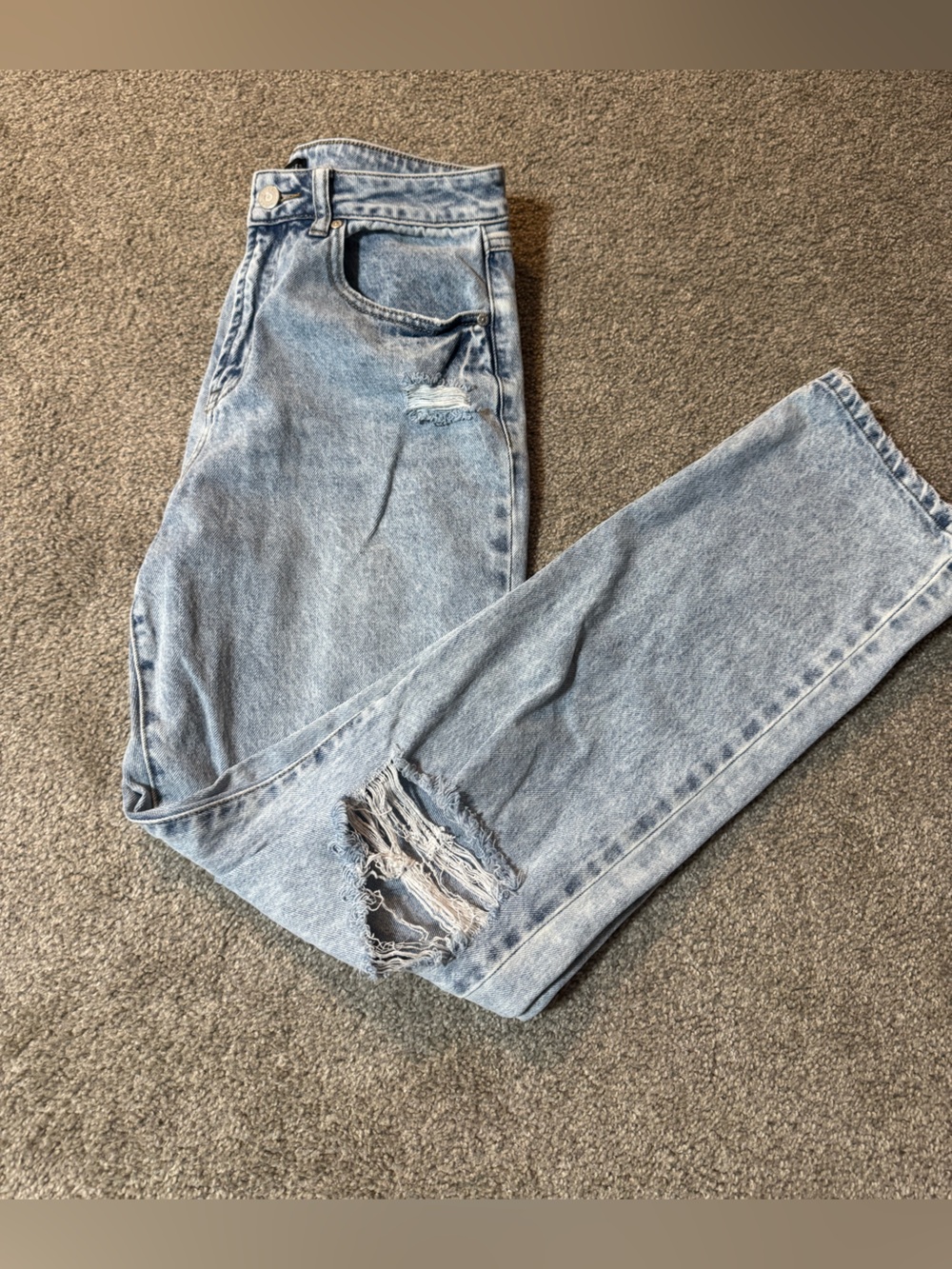 Sincerely Jules Light Blue Relaxed Fit Distressed Jeans